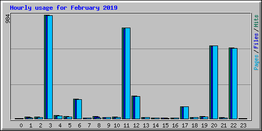 Hourly usage for February 2019