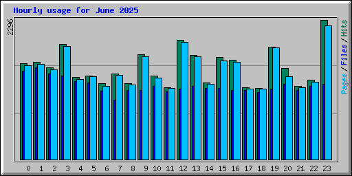 Hourly usage for June 2025